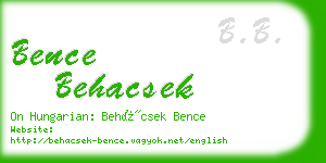 bence behacsek business card